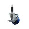 Service Caster 3'' SS Blue Poly Swivel 1'' Expanding Stem Caster with Brake SCC-SSEX20S314-PPUB-BLUE-TLB-1 - alternate 1